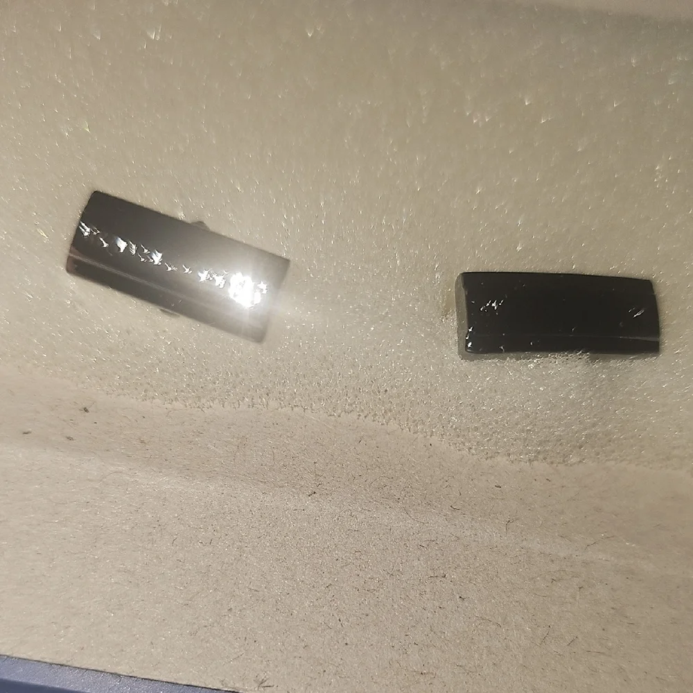 Ryan Seacrest Distinction NWT Polished Silver Square Dk. Grey/Black Cufflinks